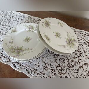 Set of Vintage Purple Floral Plates